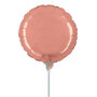 Rose gold rond mini folieballon, 23 cm