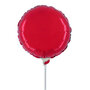 Rood rond mini folieballon, 23 cm
