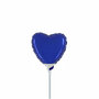 Donkerblauw hartje mini folieballon, 10 cm