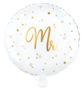 Mr folieballon wit rond, 18 inch