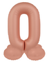 foliecijfer 0 staand, vintage rose, 41 cm