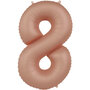 folie cijfer 8 vintage rose,  86cm