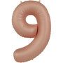 folie cijfer 9 vintage rose,  86cm