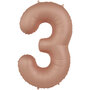 folie cijfer 3 vintage rose,  86cm