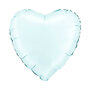 Lichtblauw Satin hart folieballon, 45 cm