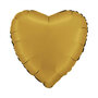 Goud Satin hart folieballon, 45 cm