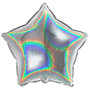 Zilver glitter folieballon ster, 45 cm