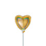 Goud glitter hartje mini folieballon, 10 cm