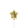 Glitter Goud ster mini folieballon, 10 cm