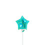 Glitter tiffany ster mini folieballon, 10 cm
