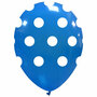 polka dots ballonnen blauw, 30 cm