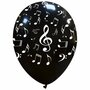 Ballonnen met muzieknootjes bedrukt, 30 cm
