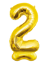 folieballon staand, cijfer 2, goud