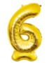 foliecijfer 6 staand, 150 cm, goud