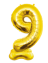 foliecijfer 9 staand, goud, 150 cm