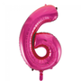 Folie cijferballon 6 Pink