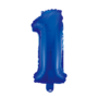 Folieballon cijfer 1 blauw 41 cm