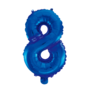Folieballon cijfer 8 blauw 41 cm