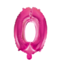 Folieballon cijfer 0 roze / pink / fuchsia 41 cm
