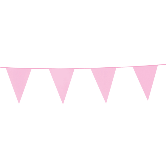 kiezen merk Slechte factor Baby roze vlaggenlijn met 15 vlaggetjes, 10 meter lang