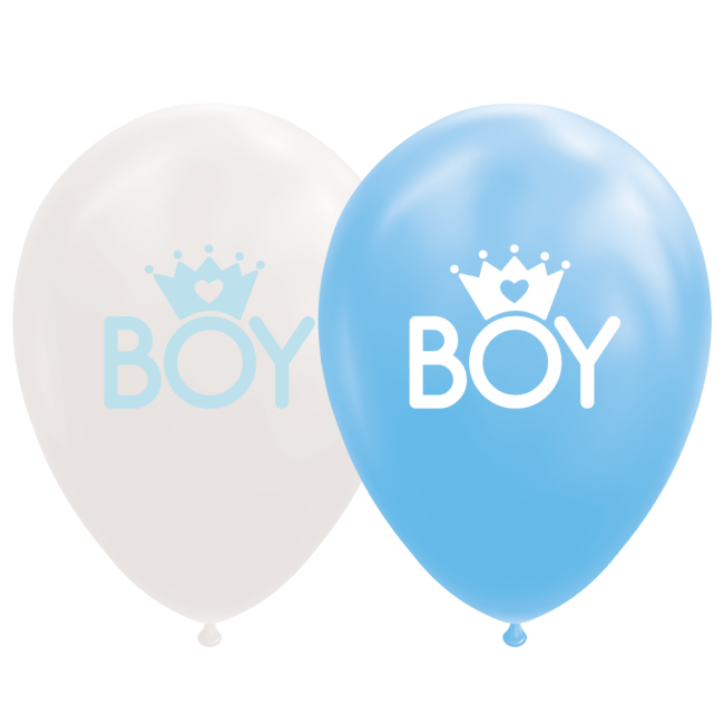 tekort verraden Oh Helium ballonnen geboorte BOY, 8 stuks, blauw/wit