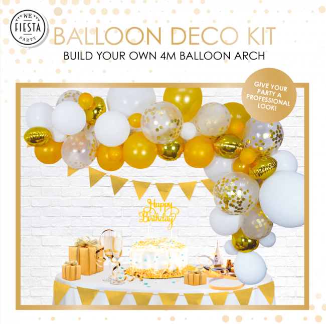 Ritmisch Zonnebrand Atlas Goud-Ballonnenboog-DIY-pakket, maak zelf een organic ballon decoratie