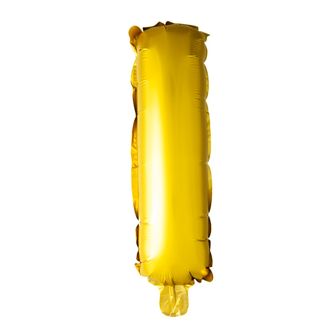 ballon nicht geur Letter folieballon I goud, 41 cm, inclusief rietje
