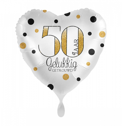 folieballon 50 jaar gelukkig 43 cm