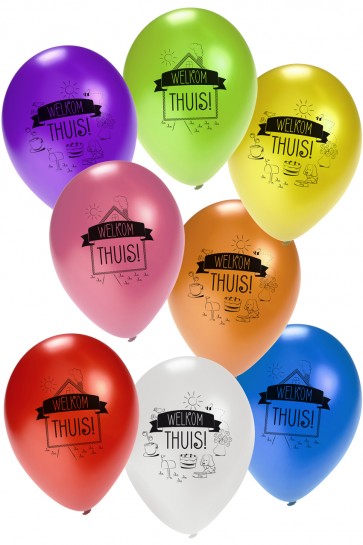 hangen slikken Wat dan ook Welkom thuis ballonnen, 8 stuks, 30 cm, geschikt voor helium
