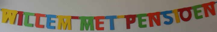 Naamslinger eigen tekst Pensioen, lettertype Keystone Naamslinger eigen tekst Pensioen, lettertype Keystone