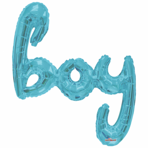 XL Folieballon Boy (script), lichtblauw, 91 cm XL Folieballon Boy (script), lichtblauw, 91 cm