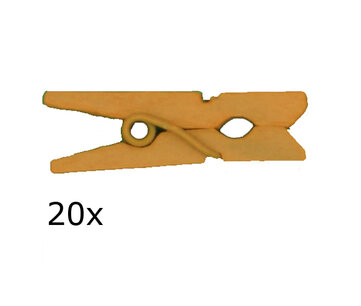 Oranje wasknijpers mini, 20 stuks Oranje wasknijpers mini, 20 stuks