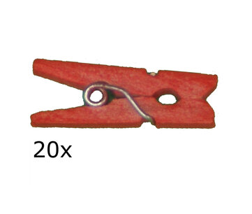 Rood Wasknijpers mini, 20 stuks Rood Wasknijpers mini, 20 stuks