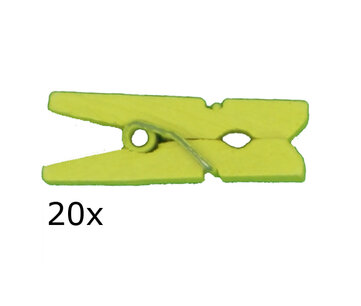 Geel Wasknijpers mini, 20 stuks Geel Wasknijpers mini, 20 stuks