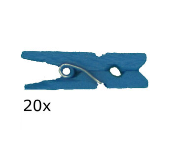 Blauw Wasknijpers mini, 20 stuks Blauw Wasknijpers mini, 20 stuks