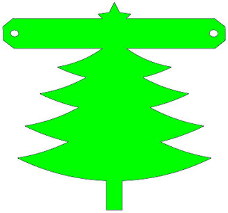 Kerstboom met ster, tussenstukje Kerstboom met ster, tussenstukje