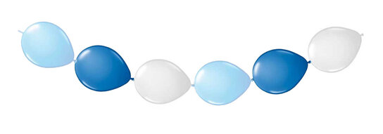 Blauw-Lichtblauw-Wit Ballonnenslinger, ca. 3 meter Blauw-Lichtblauw-Wit Ballonnenslinger, ca. 3 meter