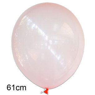 Koraal(rode) crystal clear ballon, XL (61cm) Koraal(rode) crystal clear ballon, XL (61cm)