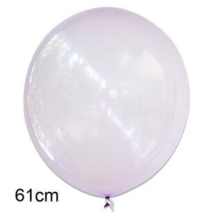 Paars crystal clear ballon, XL (61cm) Paars crystal clear ballon, XL (61cm)
