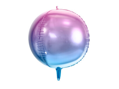 Orb ombré paars/blauw folie ballon, 35cm Orb ombré paars/blauw folie ballon, 35cm