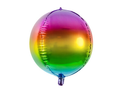 Orb regenboog folie ballon, 40cm Orb regenboog folie ballon, 40cm