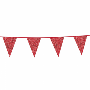 Rood glitterslinger, 6 meter, 20x30 Rood glitterslinger, 6 meter, 20x30