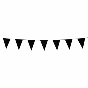 Zwart, mini Vlaggenlijn, 3 meter Zwart, mini Vlaggenlijn, 3 meter