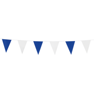 Blauw-wit, mini Vlaggenlijn, 3 meter Blauw-wit, mini Vlaggenlijn, 3 meter