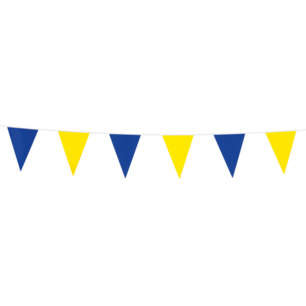 Blauw-geel, mini Vlaggenlijn, 3 meter Blauw-geel, mini Vlaggenlijn, 3 meter
