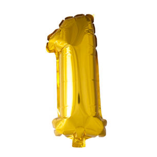 Folie Ballon Cijfer 1 Goud, 41 cm Folie Ballon Cijfer 1 Goud, 41 cm