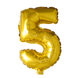 Folie Ballon Cijfer 5 Goud, 41 cm Folie Ballon Cijfer 5 Goud, 41 cm