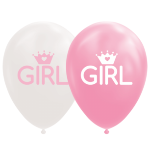 Geboorte Girl ballonnen, helium, 8 stuks, 30cm Geboorte Girl ballonnen, helium, 8 stuks, 30cm