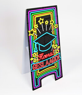 Neon Geslaagd Waarschuwingsbord Neon Geslaagd Waarschuwingsbord