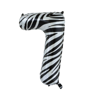 Folie Ballon Cijfer 7 Zebra, 86 cm Folie Ballon Cijfer 7 Zebra, 86 cm